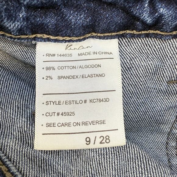 Kancan Jeans Women's 9/28 Blue Stone Washed Avery Straight Cargo Patch Pockets - Picture 7 of 14
